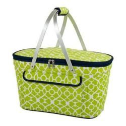 Picnic At Ascot Collapsible Insulated Basket Trellis Green