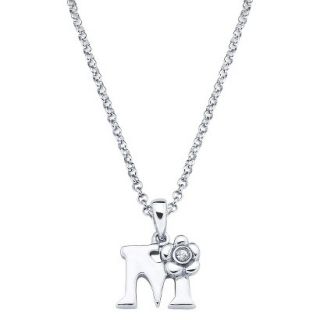 Little Diva Sterling Silver Diamond Accent Initial M Pendant Necklace   Silver