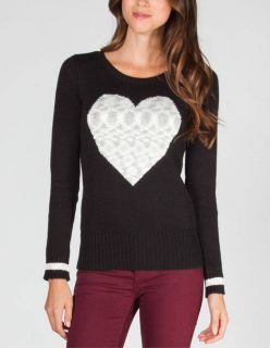 Heart Womens Sweater Black/White In Sizes Large, Small, Medium, X Lar