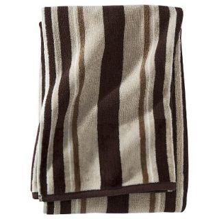 Threshold Stripe Bath Sheet   Dark Brown