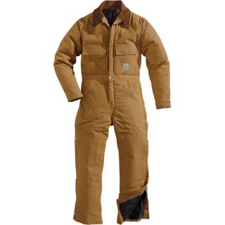 Carhartt Duck Arctic Quilt Lined Coverall   Brown, 52 Chest, Tall Style, Model