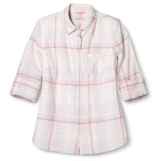 Merona Womens Favorite Button Down Gauze Shirt   Spring Lilac/Moxie Peach   XXL