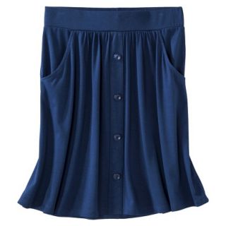 Merona Womens Knit Casual Button Skirt   Waterloo Blue   XS