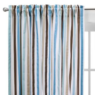 Bacati Aqua/chocolate Mod Stripes Curtain Panel