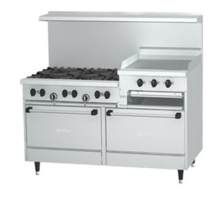 Garland 60 Sunfire 6 Burner Gas Range with Griddle & Broiler, NG