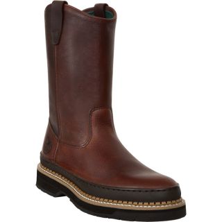 Georgia Giant 9 Inch Wellington Pull On Work Boot   Soggy Brown, Size 14 Wide,