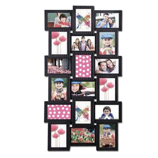 Adeco 18 opening 4x6 Black Plastic Wall Hanging Collage Picture Photo Frame Black Size 4x6