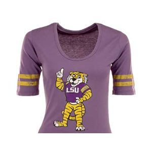 LSU Tigers NCAA Dr Ladies Stripe T Shirt