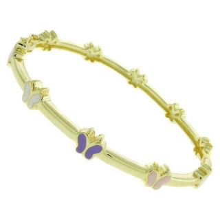 Lily Nily 18k Gold Overlay Enamel Butterfly Design Bangle   Multicolored