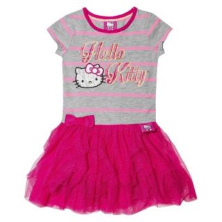 Hello Kitty Infant Toddler Girls Sleeveless Floral Dress   White 4T