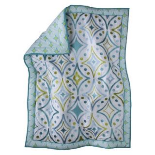 Dawn Embroidered Crib Quilt   Teal