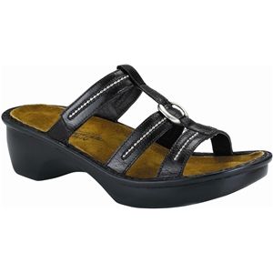 Naot Womens Brasilia Black Gloss Sandals, Size 38 M   71018 B30