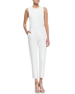 Womens Spiaggia Structured Sleeveless Crepe Jumpsuit   Theory