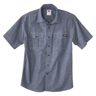 Dickies Mens Short Sleeve Button Down   Blue S
