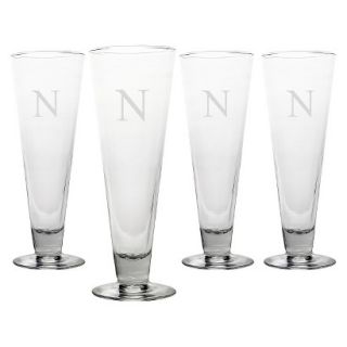 Personalized Monogram Classic Pilsner Glass Set of 4   N