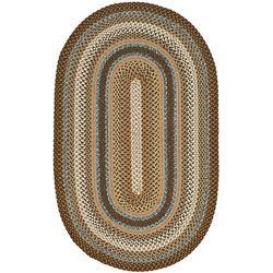 Hand woven Reversible Brown Braided Rug (8 X 10 Oval)