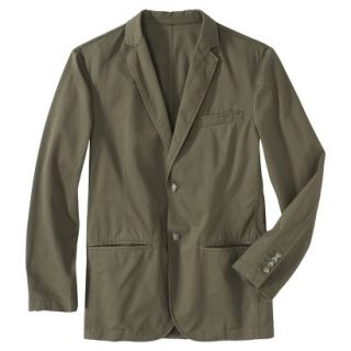 Mens Tailored Fit Cotton Blazer   Olive Tree S
