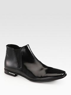Prada Chelsea Leather Boots   Black  Prada Shoes