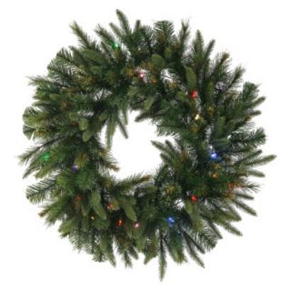 Pre Lit Battery Operated Cashmere Wreath   Multi Lights (30)