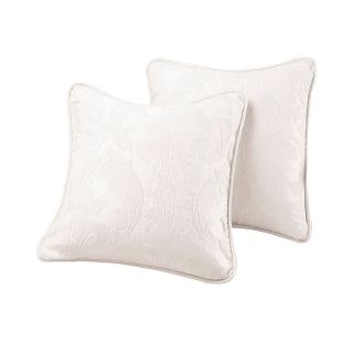 Sure Fit Matelassé Damask 18 Square Decorative Pillow Cover, White