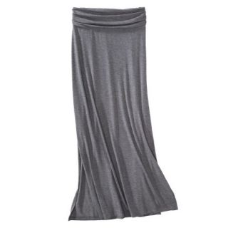 Merona Womens Knit Maxi Skirt w/Ruched Waist   Heather Gray   XS