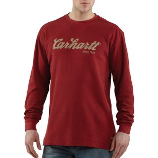 Carhartt Long Sleeve Textured Knit Shirt   Dark Red, XL, Model K253