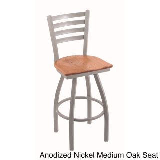 Steel Frame And Oak Counter Stool