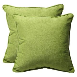 Outdoor 2 Piece Square Toss Pillow Set   Green 18