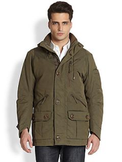 Rainforest Hooded Down Lined Jacket   Tarmac