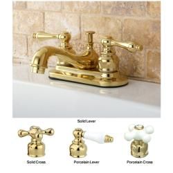 Restoration Polished Brass 4 inch Center Bathroom Faucet