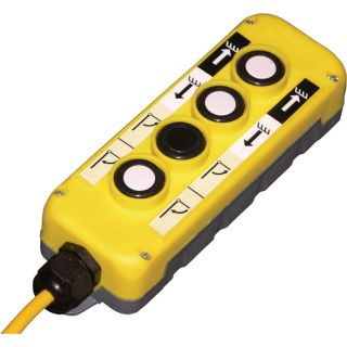 Vestil Four Button Handheld Pendant Control   8 Ft. Coil Cord, Model HH4PB 18