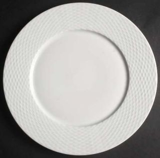 Pillivuyt Basketweave Dinner Plate, Fine China Dinnerware   All White, Embossed