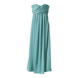 TEVOLIO Womens Plus Size Satin Strapless Maxi Dress   Blue Ocean   28W