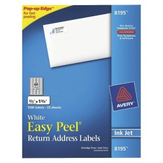 Avery 2/3 x 1 3/4 Inkjet Easy Peel Return Address Labels   White (1500 Per Pack)