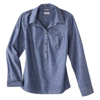 Merona Wovens Favorite Popover Shirt   Denim   Sunwashed Chambray   XL