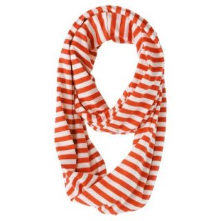 Striped Jersey Knit Infinity Scarf   Orange
