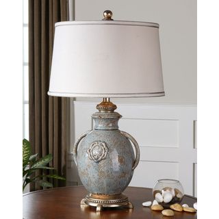 Cancello Light Blue Ceramic Vase Table Lamp