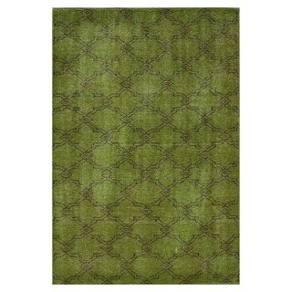 Nuloom Hand knotted Moroccan Trellis Green Wool Rug (4 X 6)