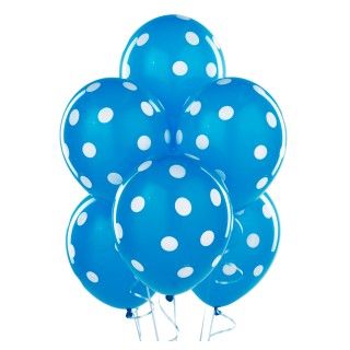 Robins Egg Blue with White Polka Dots Latex Balloons