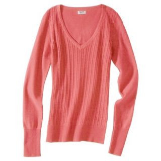Mossimo Supply Co. Juniors Pointelle Sweater   Coral M(7 9)