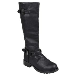 Womens Bamboo By Journee Buckle Boots   Black 8