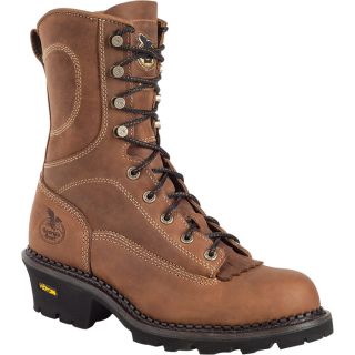 Georgia 9In. Comfort Core Logger Work Boot   Crazy Horse Tan, Size 9 Wide,