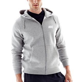 Nike Full Zip Fleece Hoodie, Grey, Mens