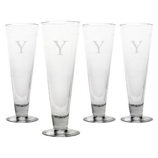 Personalized Monogram Classic Pilsner Glass Set of 4   Y