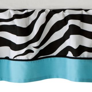 Turquoise Zebra Toddler Bed Skirt