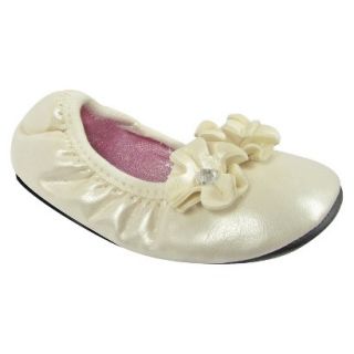 Toddler Girls Natural Steps Center Ballet Flat   Ivory 1