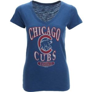 Chicago Cubs 47 Brand MLB Womens Vneck Scrum T Shirt
