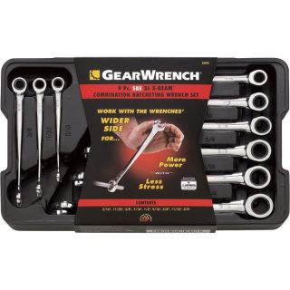 GearWrench Extra Long X Beam Ratcheting Combination Wrenches   5/16 Inch 3/4