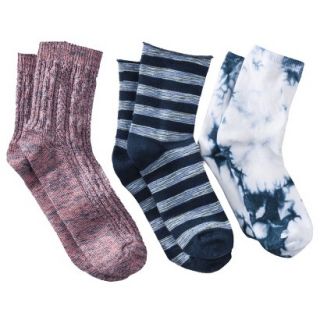 Xhilaration Juniors 3 Pack Fashion Anklet Socks   Assorted Colors/Patterns One