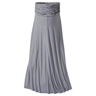 Merona Maternity Fold Over Waist Maxi Skirt   Navy/White M